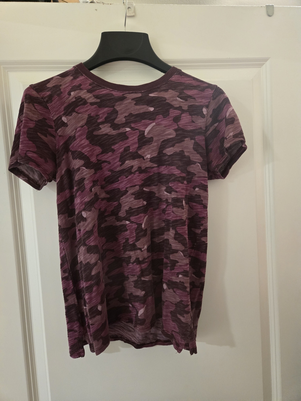 ATM Anthony Thomas Melillo Plum and Pink Camouflage Knit Tee